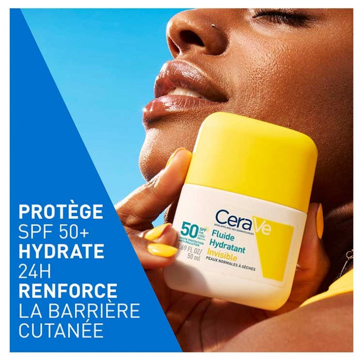 Cerave Invisible Hydraterende Fluïde SPF50 Hoge Bescherming voor het gezicht 50ml