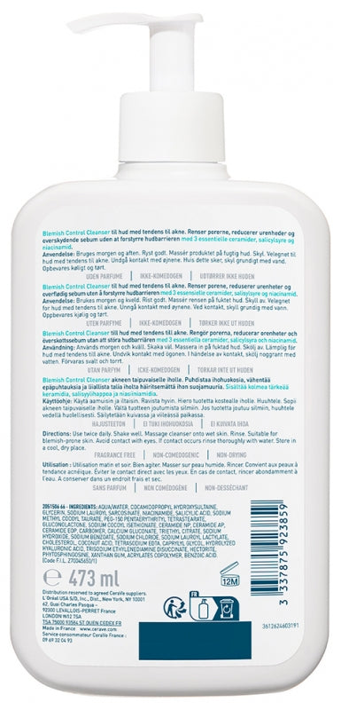 Cerave Face Anti-Blemish جل رغوي للبشرة المعرضة للشوائب وحب الشباب 473ml