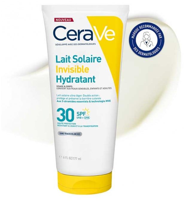 Cerave Invisible Hydrating Sun Milk SPF 30 High Protection face and body 177ml (5.99 fl oz)
