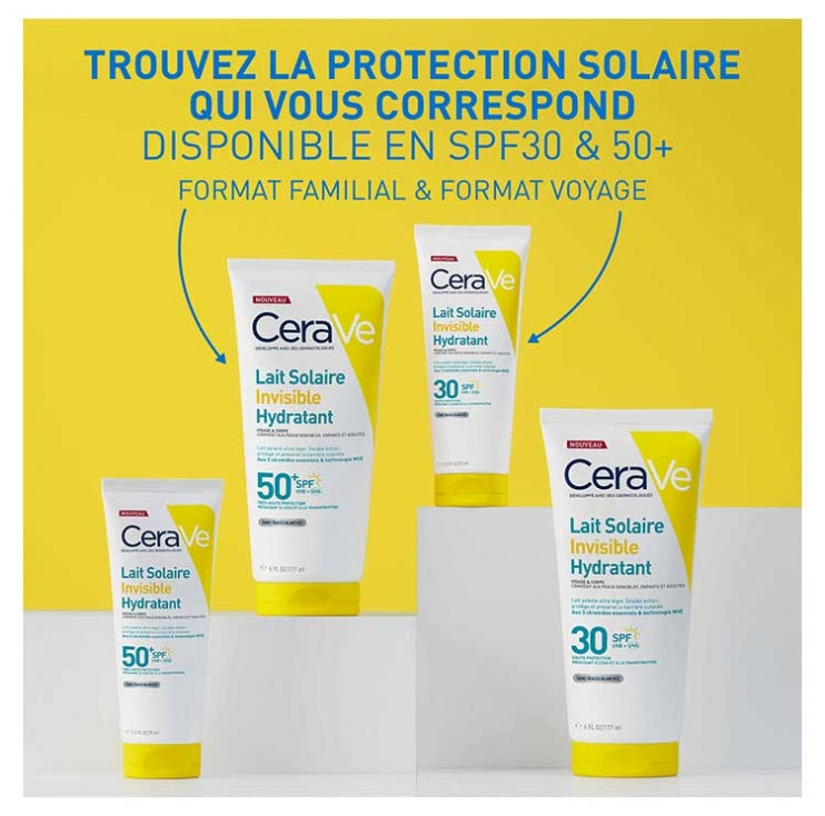 Cerave Invisible hydrating sun milk SPF 30 high protection face and body 75ml (2.54 fl oz)