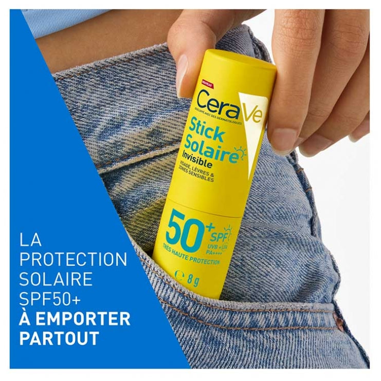 Cerave Invisible SPF50+ stick solar de alta protección 8g