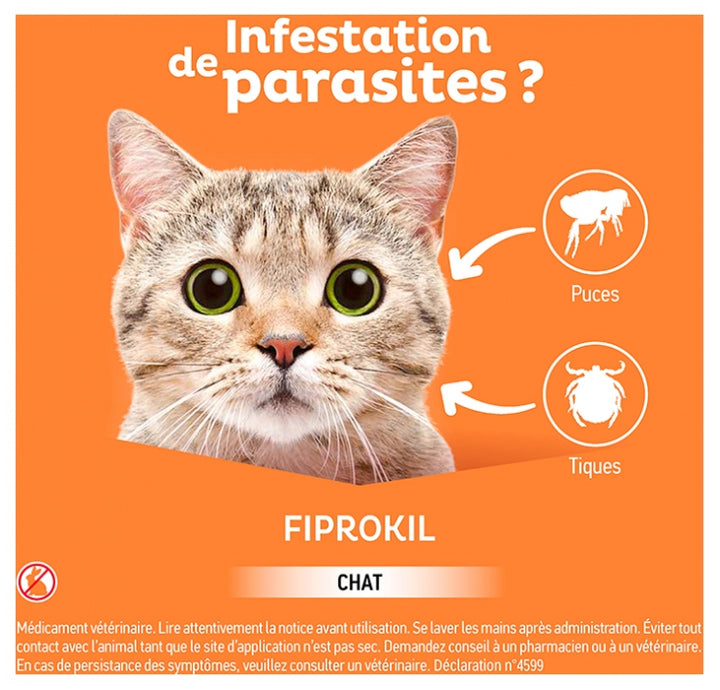 Clement-Thekan Fiprokil Antiparassitario per pulci e zecche per gatti 2 pipette