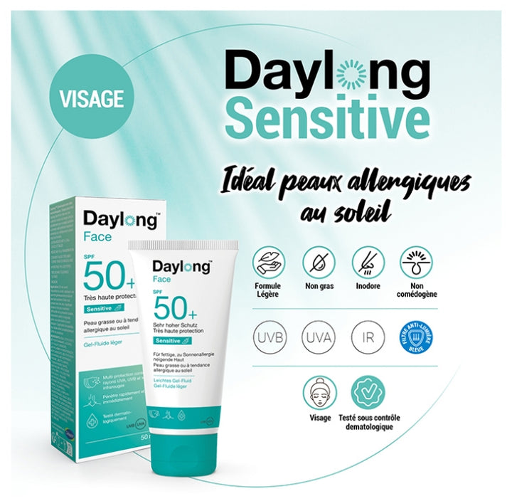 Galderma Daylong Sensitive Gel Face Fluid SPF50+ Oily Skin 50ml (1.69fl oz)