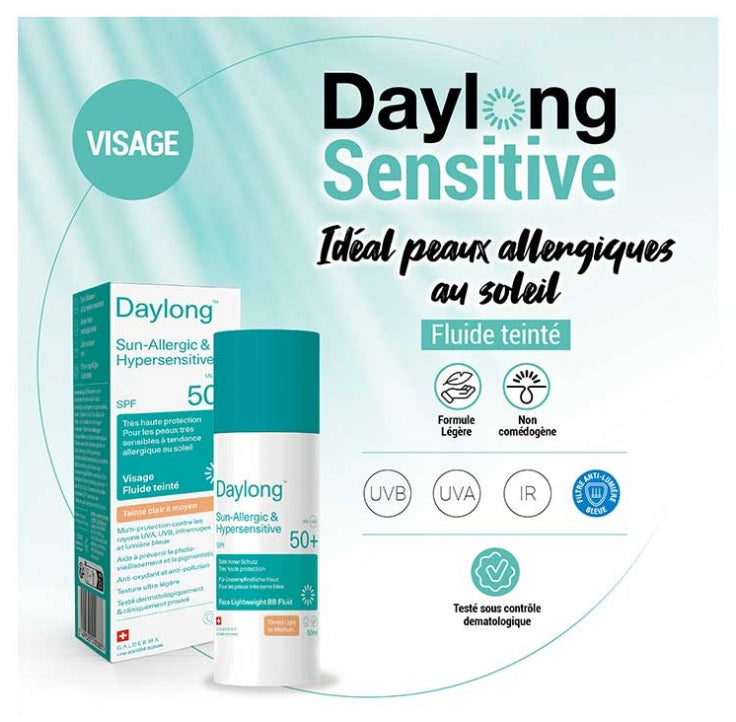 Galderma Daylong سائل ملون للوجه Light to Medium SPF50+ 50 ml