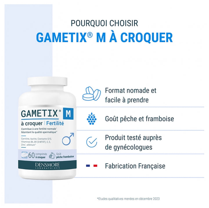 Densmore Gynecology Gametix® M Fertility L'Homme 60 comprimidos masticables 300g