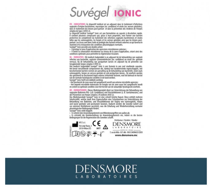 Densmore Suveal Suvegel أيونية 10 كبسولات مهبلية