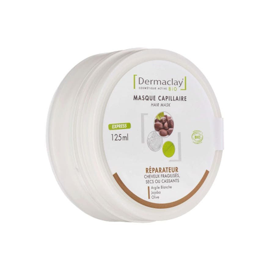 Dermaclay Organic Repairing Hair Mask for Fragile, Dry, or Brittle Hair 125ml (4.22 fl oz) - FrenchBeautyHub