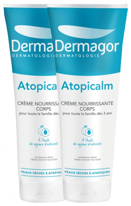 Dermagor Atopicalm Crème Corps Nourrissante pour Peaux Sèches à Tendance Atopique - 2x250ml