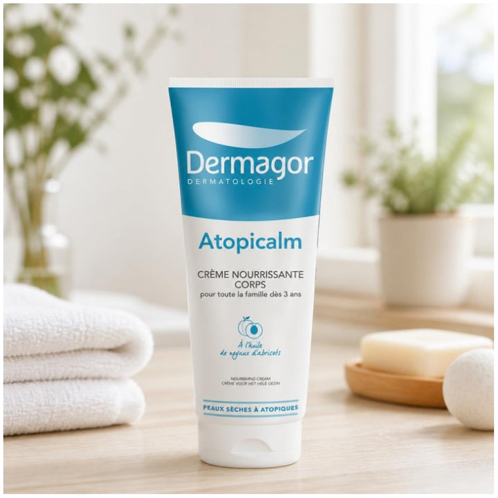 Dermagor Atopicalm Crème Corps Nourrissante pour Peaux Sèches à Tendance Atopique - 2x250ml