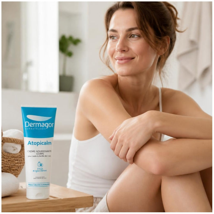 Dermagor Atopicalm Crème Corps Nourrissante pour Peaux Sèches à Tendance Atopique - 2x250ml