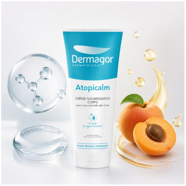 Dermagor Atopicalm Crème Corps Nourrissante pour Peaux Sèches à Tendance Atopique - 2x250ml