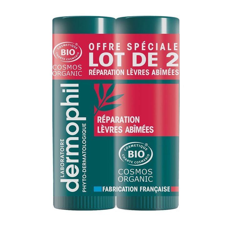 Dermophil Indien Intense Bioes Repair Lippenstifte für geschädigte Lippen 4 g x2 (0,14 oz x2) - FrenchBeautyHub