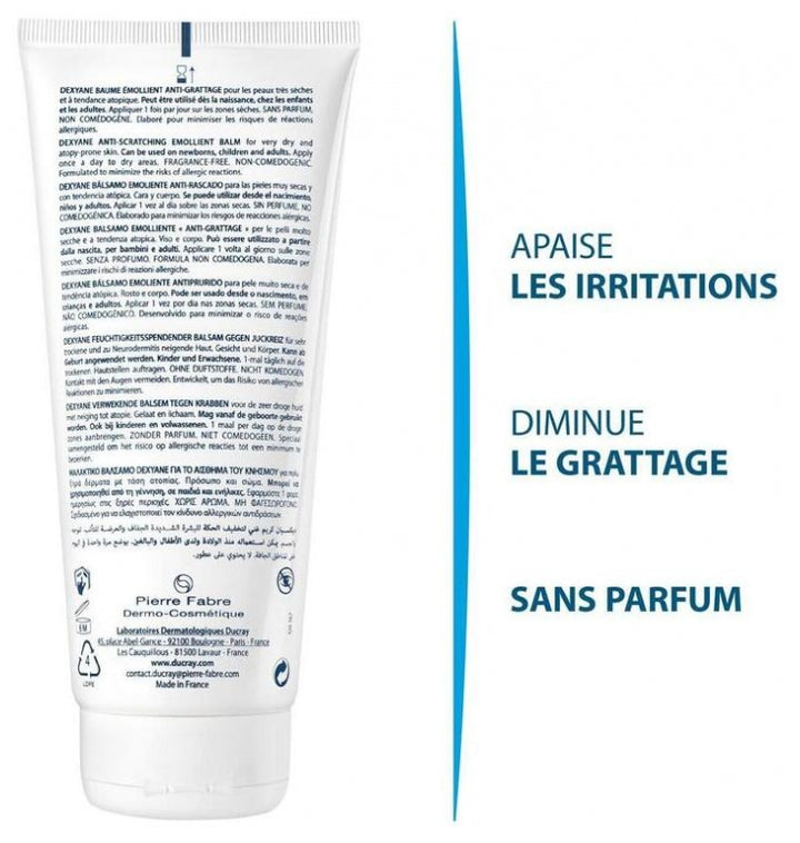Ducray Dexyane Anti-Scratch Emollient Balm for Very Dry Skin Prone to Atopic Eczema 200ml (6.76 fl oz)