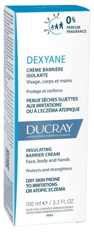 Ducray Dexyane Insulating Barrier Cream for Dry Skin Prone to Irritation or Atopic Eczema 100ml (3.38fl oz)