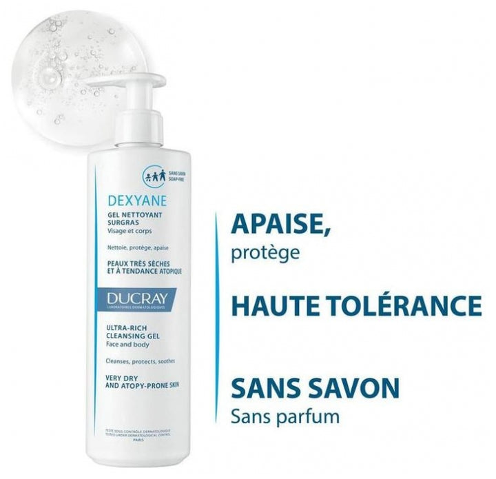 Ducray Dexyane Cleansing Gel Very Dry Skins Prone To Atopy 400ml (13.52fl oz)