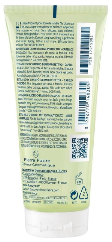 Ducray Extra-Doux Shampooing dermo-protecteur pour cheveux délicats