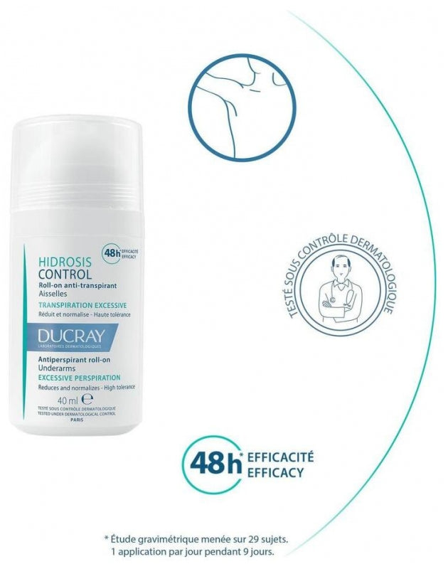 Ducray Hidrosis Control Antiperspirant Roll On Underarms  40ml (1.35fl oz)
