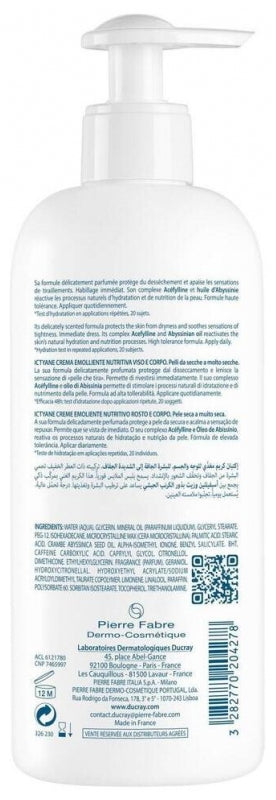 Ducray Ictyane كريم مغذٍّ وملطف للبشرة الجافة إلى شديدة الجفاف 400ml