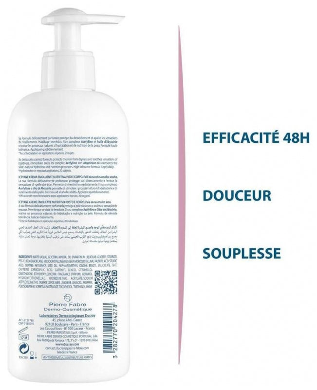 Ducray Ictyane كريم مغذٍّ وملطف للبشرة الجافة إلى شديدة الجفاف 400ml