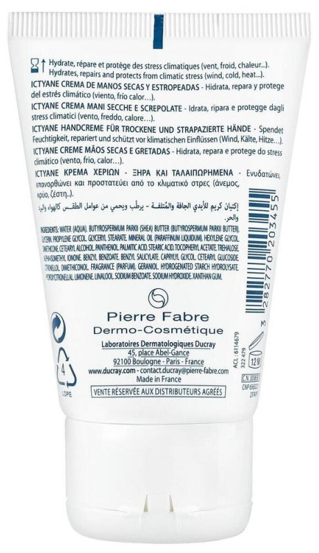 Ducray Ictyane Hand Cream 50ml (1.69 fl oz) for Dry and Chapped Hands