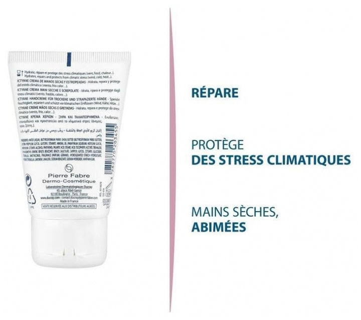 Ducray Ictyane Hand Cream 50ml (1.69 fl oz) for Dry and Chapped Hands