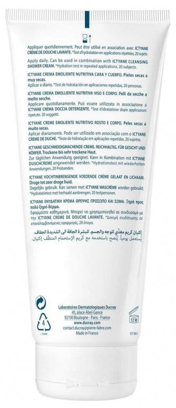 Ducray Ictyane Crème nutritive émolliente peaux sèches à très sèches 200ml