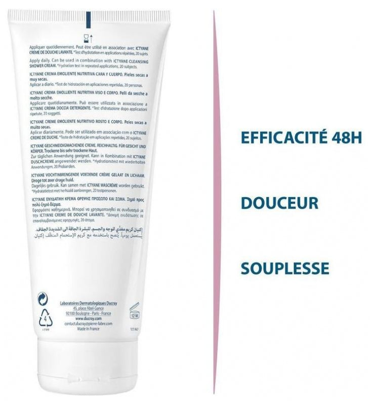 Ducray Ictyane Crème nutritive émolliente peaux sèches à très sèches 200ml