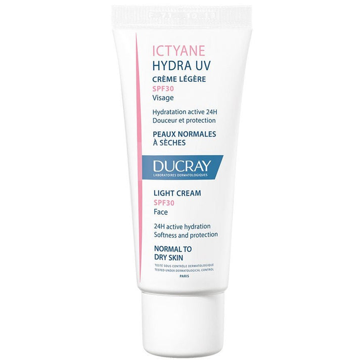 Ducray Ictyane Hydra Uv Leichte Creme LSF30 Gesicht 40 ml (1,35 fl oz) - FrenchBeautyHub
