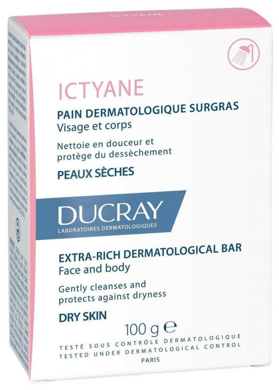 Ducray Ictyane Extra Rich Dermatological Bar Dry Skin 100g (3.52 oz)