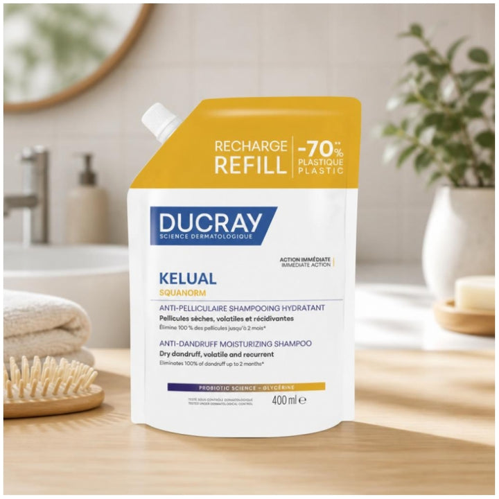 Ducray Kelual Squanorm Eco-Recharge Anti-Dandruff Hydrating Shampoo 400ml (13.53fl oz)