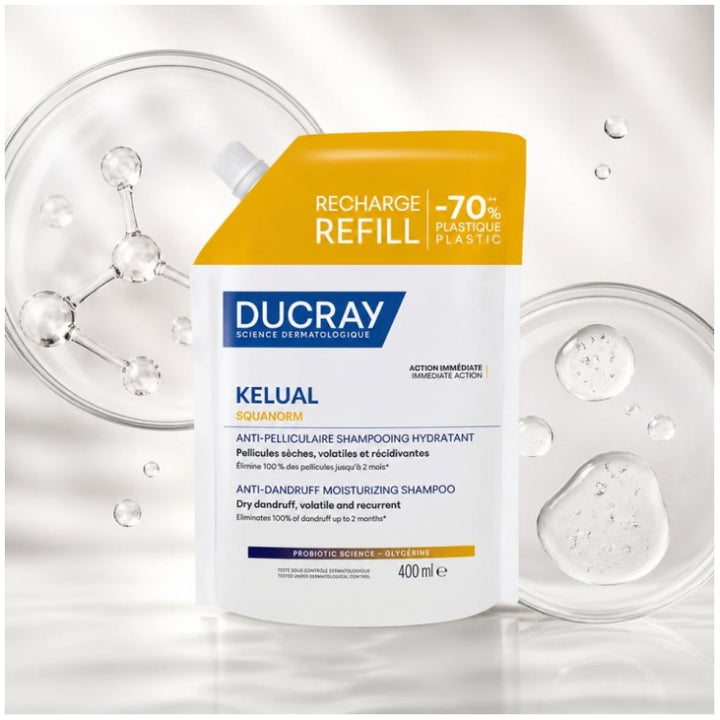 Ducray Kelual Squanorm Eco-Recharge Anti-Dandruff Hydrating Shampoo 400ml (13.53fl oz)