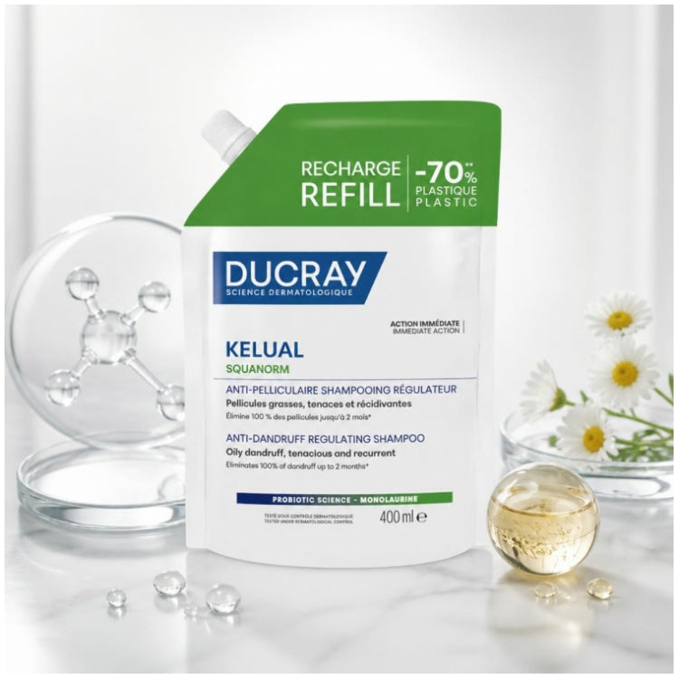 Ducray Kelual Squanorm Eco-Recharge Anti-Dandruff Regulating Shampoo 400ml (13.53fl oz)
