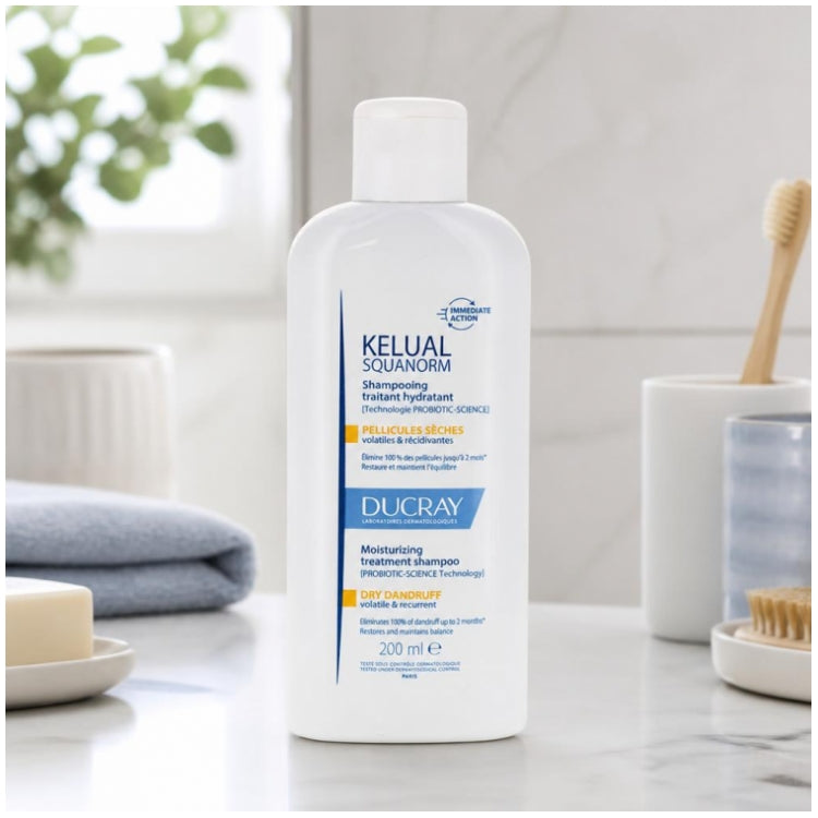 Ducray Kelual Squanorm Moisturizing Treatment Shampoo for Dry Dandruff 200ml (6.76fl oz)