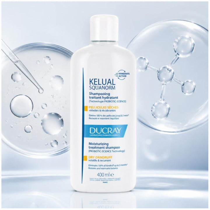 Ducray Kelual Squanorm شامبو علاجي للقشرة الجافة 400ml