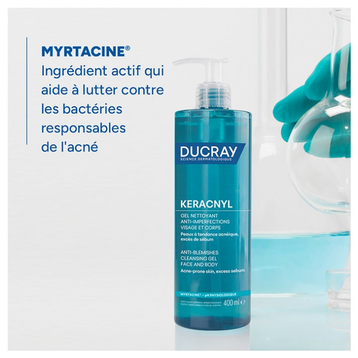 Ducray Keracnyl Foaming Cleansing Face Gel Oily Blemish-Prone Skin 400ml (13.52fl oz)