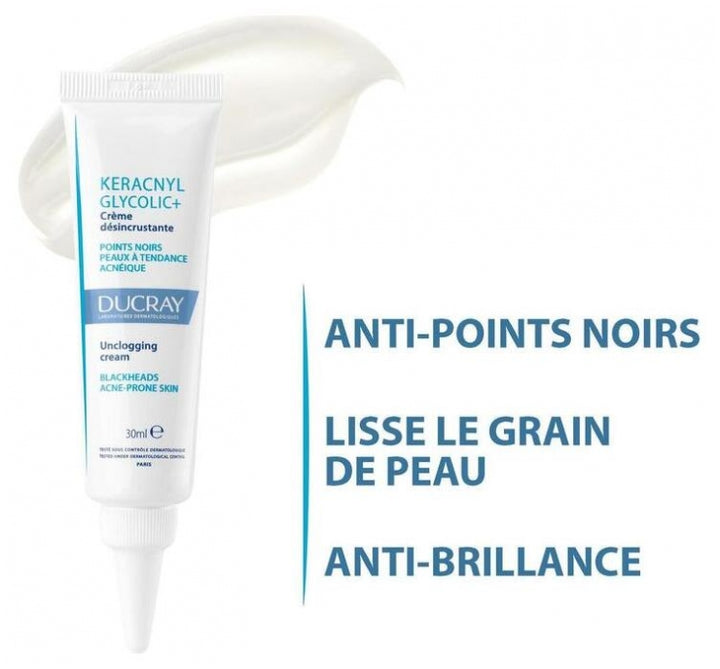 Ducray Keracnyl Glycolic+ Unclogging Cream 30ml (1.01fl oz)