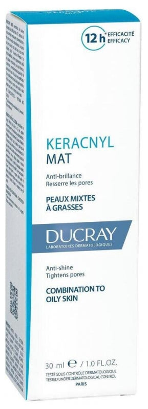 Ducray Keracnyl Mat Cream 30ml (1.01 fl oz) - Anti-Shine Matte Effect for Combination to Oily Skin
