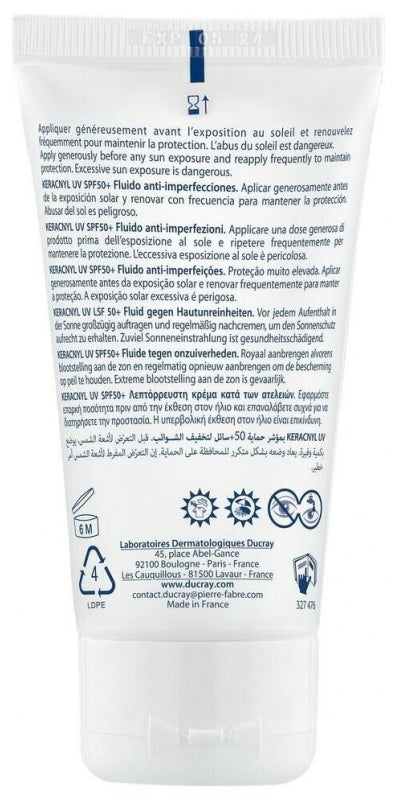Ducray Keracnyl UV Anti-Imperfections Fluid SPF50+ 50ml (1.69 fl oz)