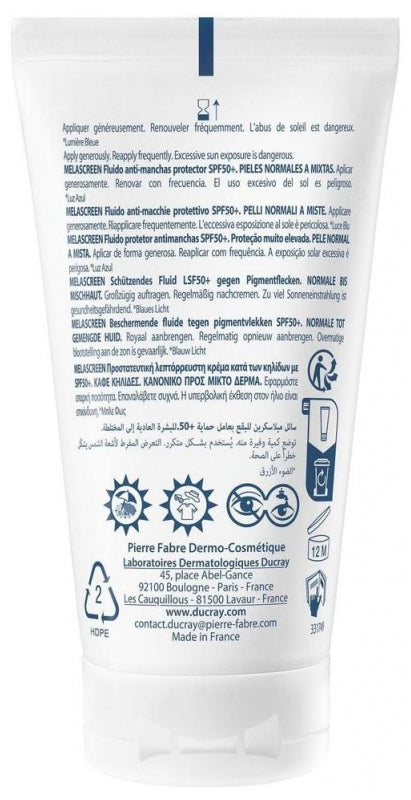 Ducray Melascreen UV 50 Anti-Spot Fluid SPF50+ for Normal to Combination Skin 1.7 fl oz