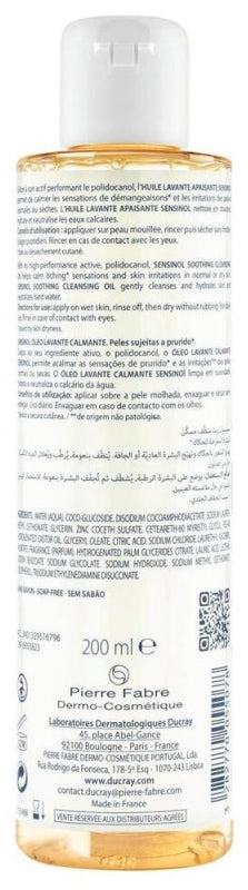 Ducray Sensinol Huile lavante apaisante pour peaux sujettes aux démangeaisons 200ml