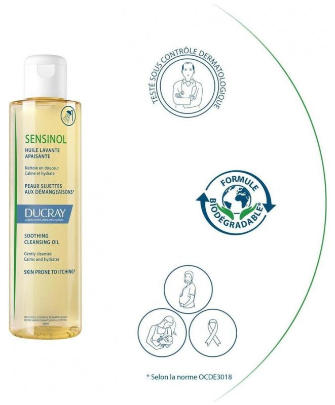 Ducray Sensinol Huile lavante apaisante pour peaux sujettes aux démangeaisons 200ml