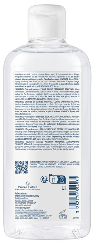 Ducray Sensinol Itch Treatment Shampoo for Reactive Scalps 400ml (13.53fl oz)