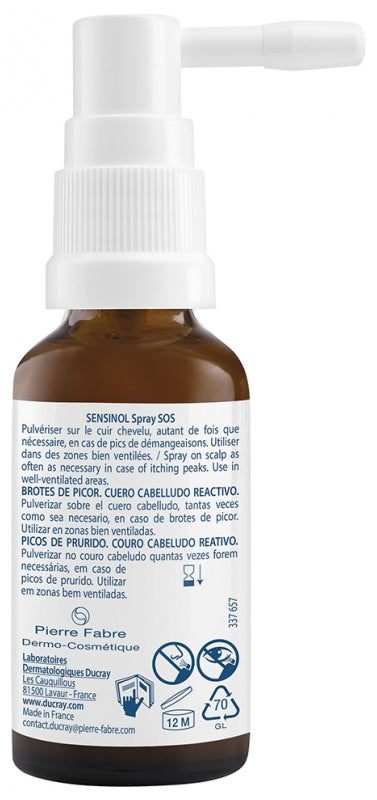 Ducray Sensinol SOS Spray Itchy Peaks Reactive Scalp 30ml (1.01fl oz)