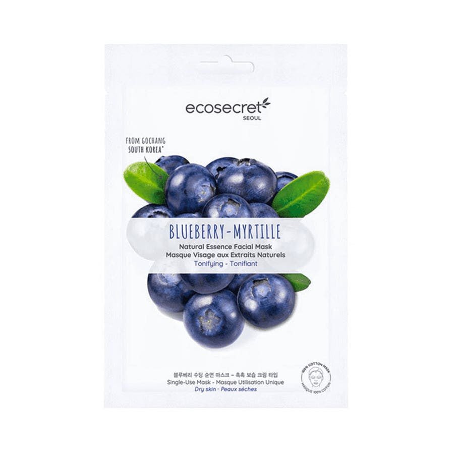 Eco Secret Blueberry Natural Essence Facial Mask Dry Skin Seoul 20ml (0.67fl oz) - FrenchBeautyHub
