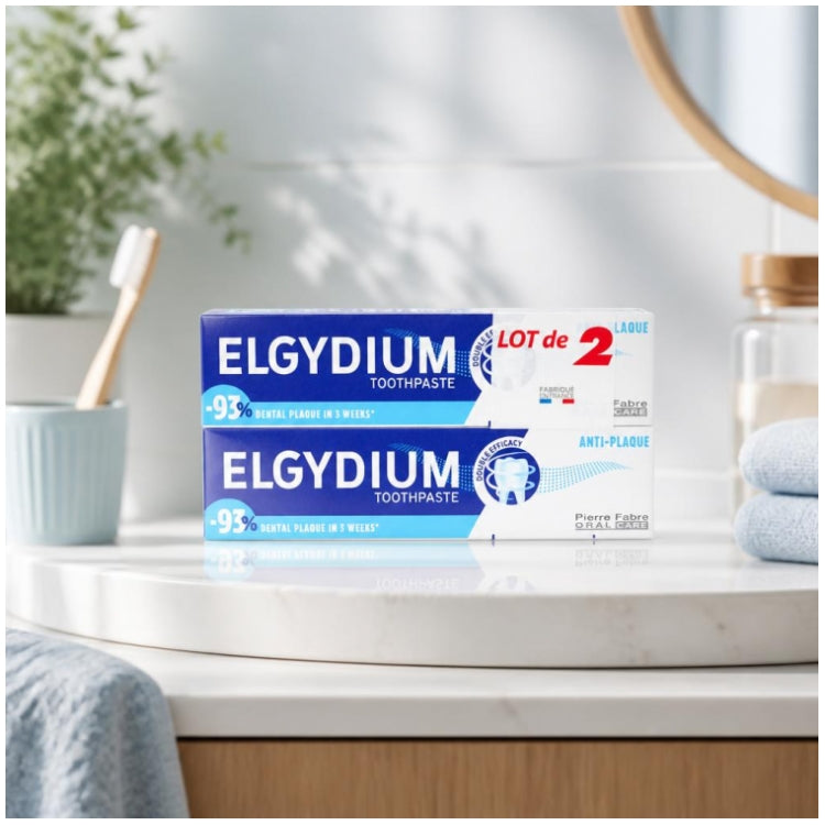 Elgydium Antiplaque معجون أسنان 75ml x2