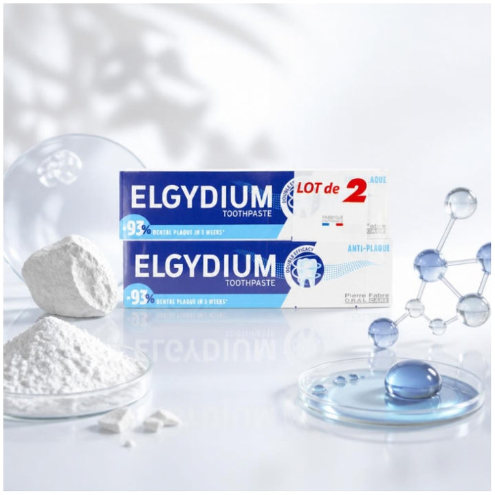 Elgydium Antiplaque معجون أسنان 75ml x2