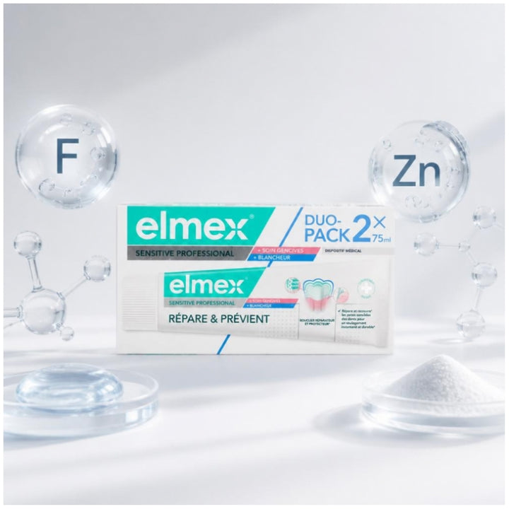 Elmex Sensitive Professional Gum care and whitening toothpaste 75ml x2 (2.54 fl oz)