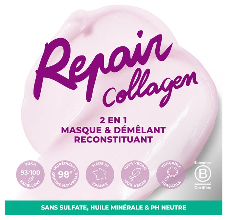 Energie Fruit Máscara reconstrutora e desembaraçante 2 em 1 com colágeno vegano e vitamina B 200 ml