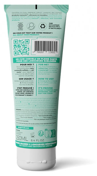 Energie Fruit Clean Detox Shampooing au Thé Vert pour Racines Grasses et Pointes Sèches 250ml