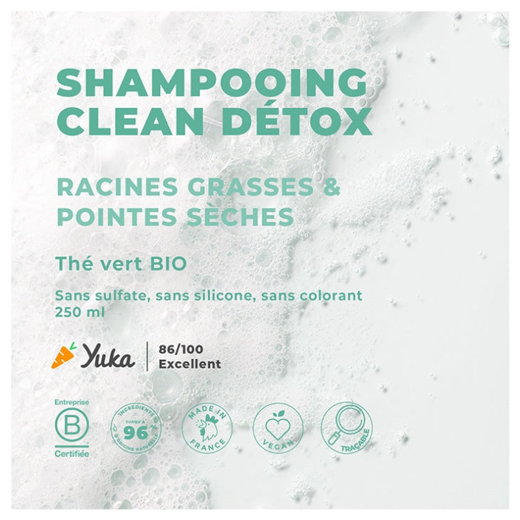 Energie Fruit Clean Detox Shampooing au Thé Vert pour Racines Grasses et Pointes Sèches 250ml